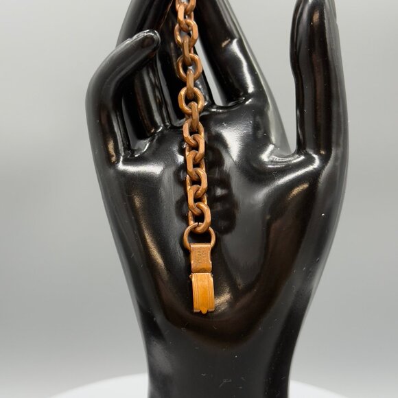 Vintage Solid Copper Chain Link Bracelet With Hook Clasp 6 3/4" - Picture 5 of 12